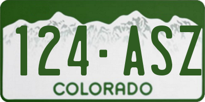 CO license plate 124ASZ