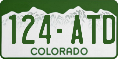 CO license plate 124ATD