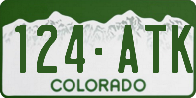 CO license plate 124ATK