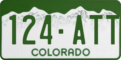 CO license plate 124ATT