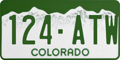 CO license plate 124ATW