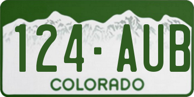 CO license plate 124AUB