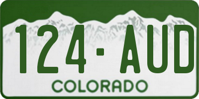 CO license plate 124AUD