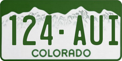 CO license plate 124AUI