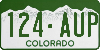 CO license plate 124AUP