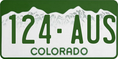 CO license plate 124AUS