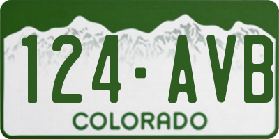 CO license plate 124AVB