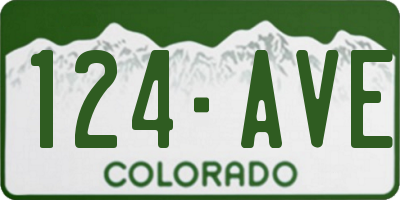 CO license plate 124AVE