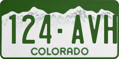 CO license plate 124AVH