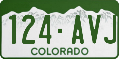 CO license plate 124AVJ