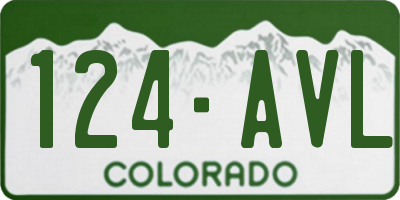 CO license plate 124AVL