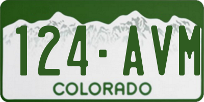 CO license plate 124AVM