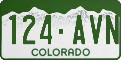 CO license plate 124AVN