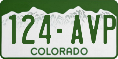 CO license plate 124AVP