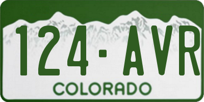 CO license plate 124AVR