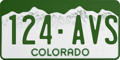 CO license plate 124AVS