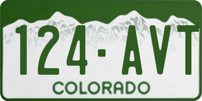 CO license plate 124AVT
