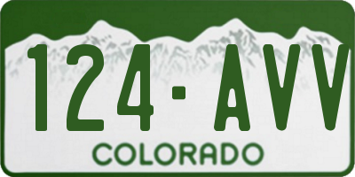 CO license plate 124AVV