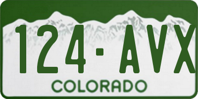 CO license plate 124AVX