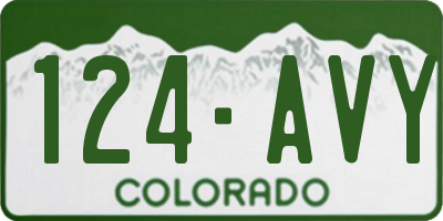 CO license plate 124AVY