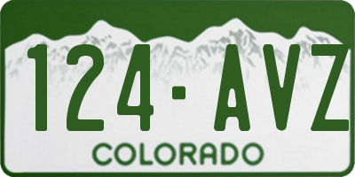 CO license plate 124AVZ