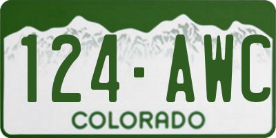 CO license plate 124AWC