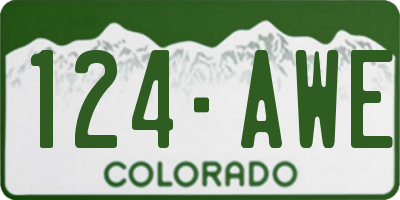 CO license plate 124AWE