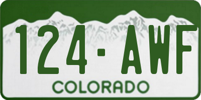 CO license plate 124AWF