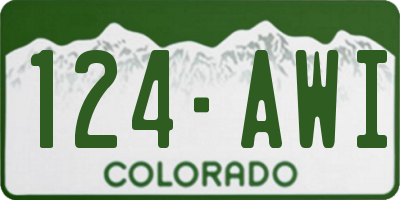 CO license plate 124AWI