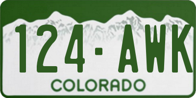 CO license plate 124AWK