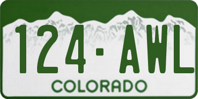 CO license plate 124AWL