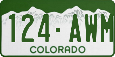 CO license plate 124AWM