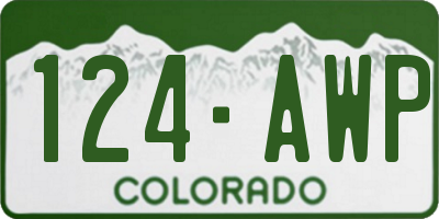 CO license plate 124AWP