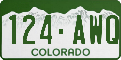 CO license plate 124AWQ
