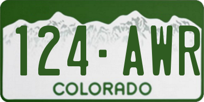 CO license plate 124AWR