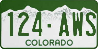 CO license plate 124AWS