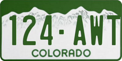 CO license plate 124AWT