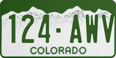 CO license plate 124AWV