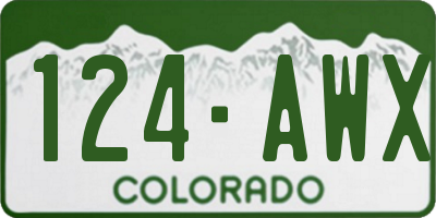 CO license plate 124AWX