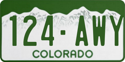 CO license plate 124AWY