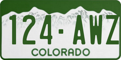 CO license plate 124AWZ