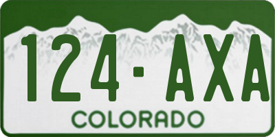 CO license plate 124AXA