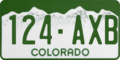 CO license plate 124AXB