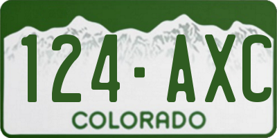 CO license plate 124AXC