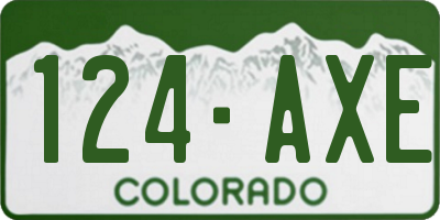 CO license plate 124AXE