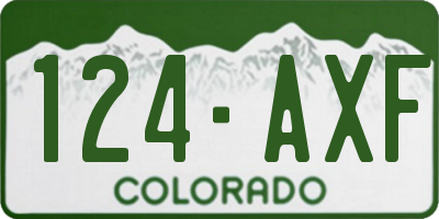CO license plate 124AXF
