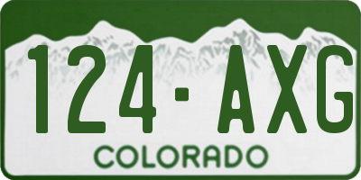 CO license plate 124AXG