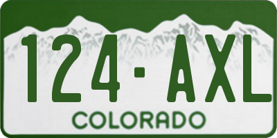 CO license plate 124AXL