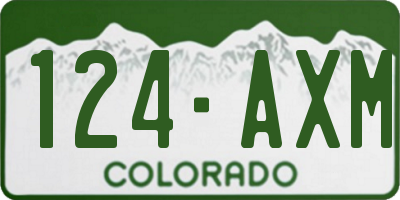 CO license plate 124AXM