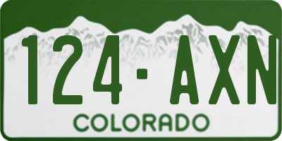 CO license plate 124AXN